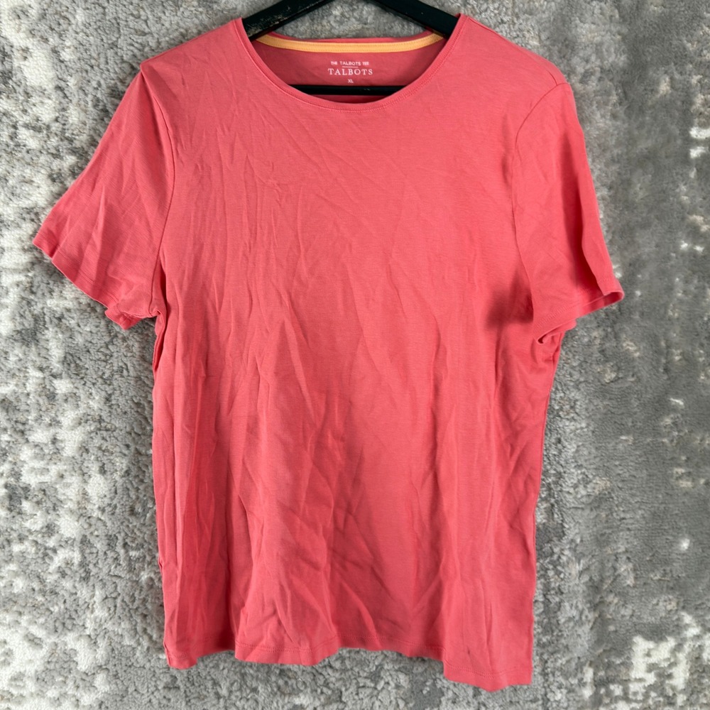 Talbots Size XL Pima Cotton Casual Basic T-Shirt Coral Short Sleeve Women